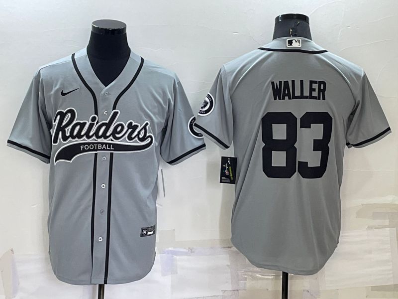 Men Oakland Raiders #83 Waller Grey 2022 Nike Co branded NFL Jersey